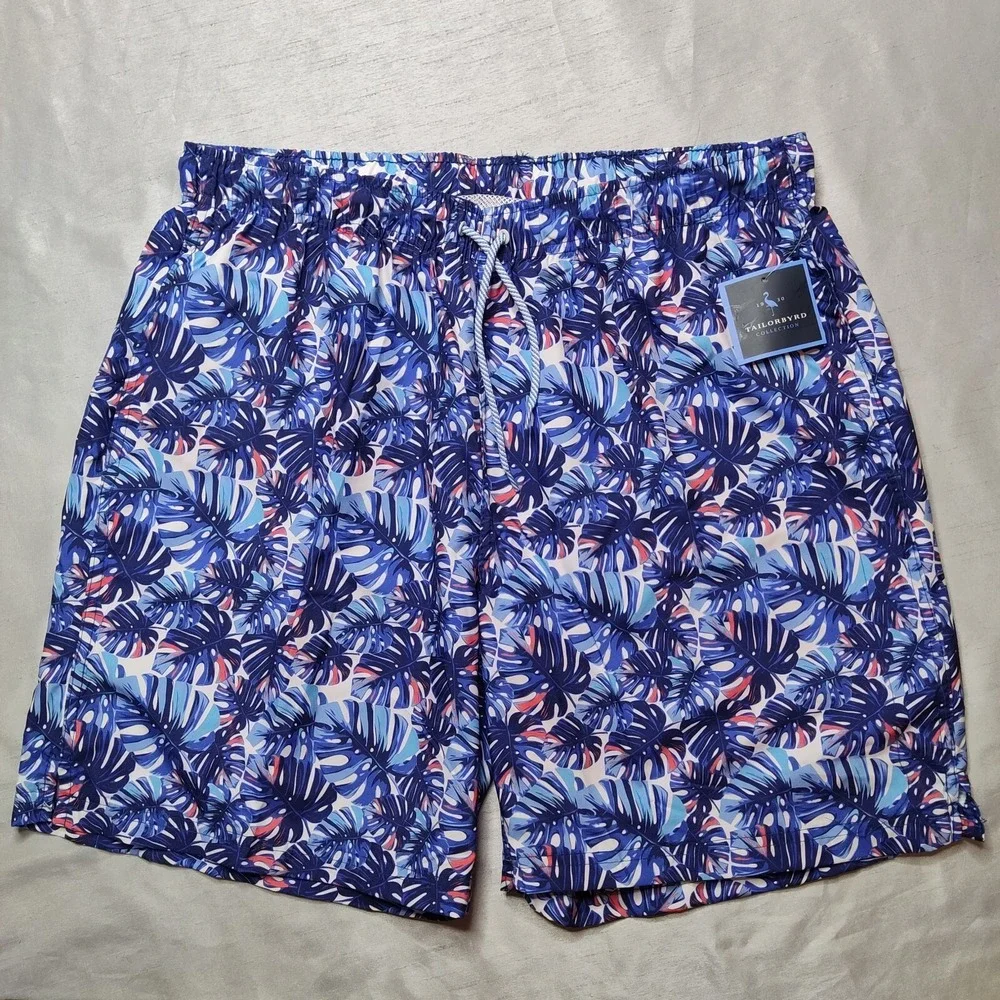 TAILORBYRD Men‎ Size XL Blue Leaf Allover Print Brief Lined 7